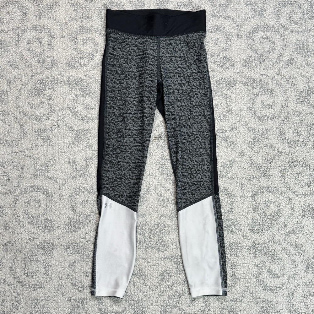 Under Armour Women's Jacquard Gray Compression HeatGear‎ Ankle Leggings Size XS